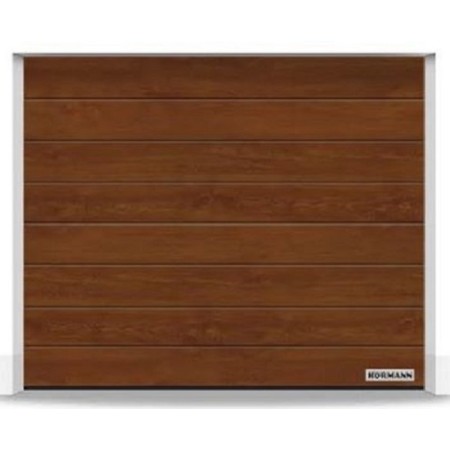 Porte de garage Hörmann RenoMatic Deco-Color rainure M décor Chêne foncé