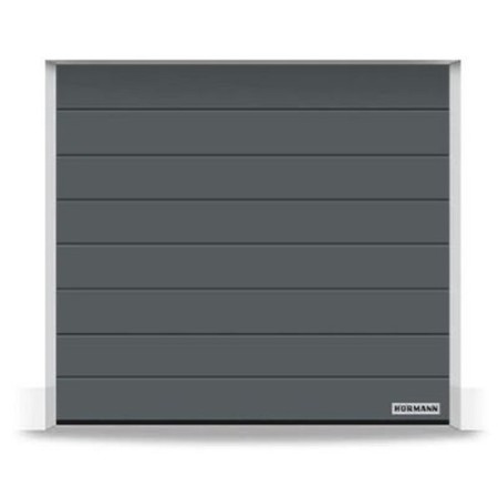 Porte de garage Hörmann RenoMatic Woodgrain rainure M CH 703 anthracite métallique