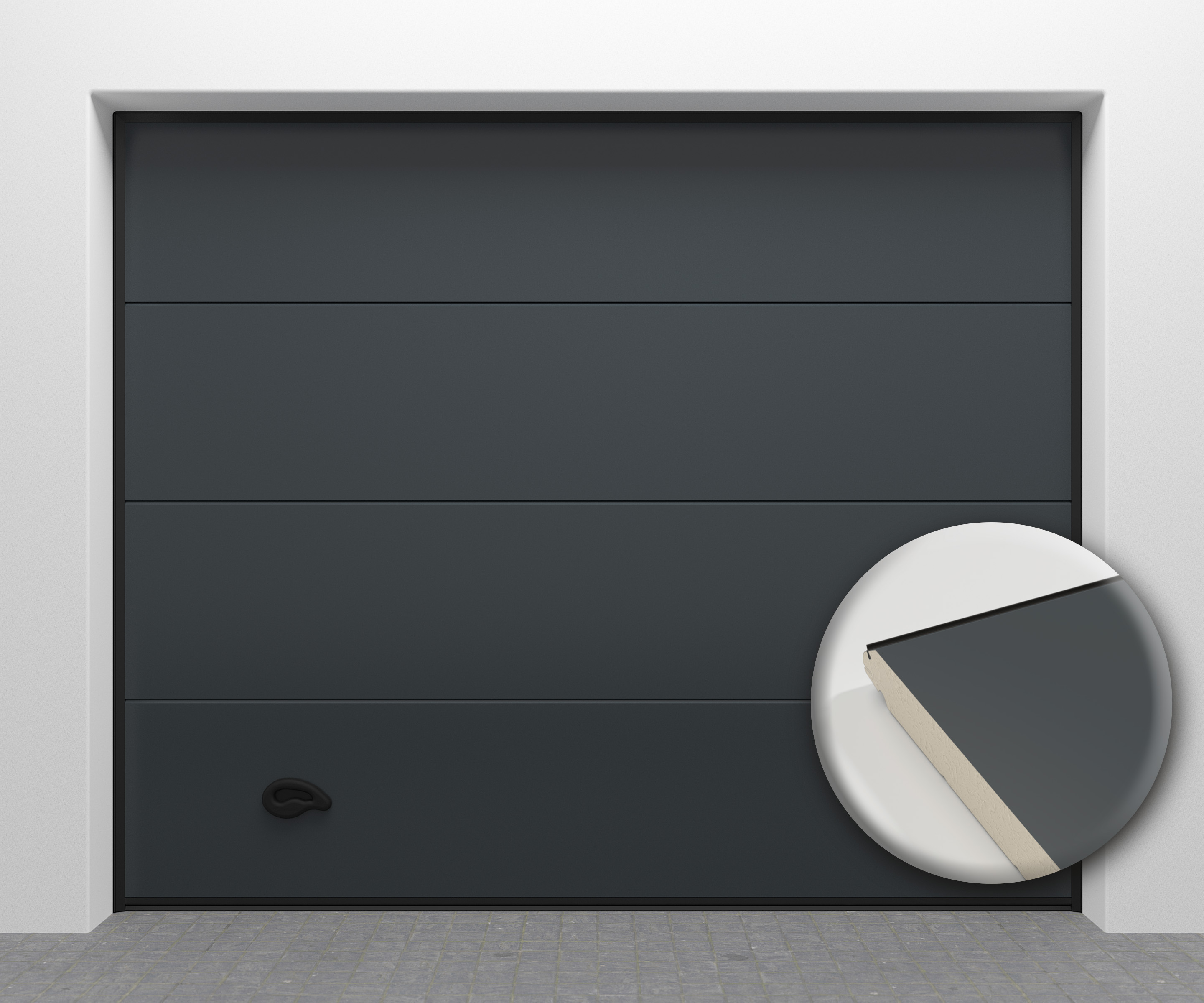 Porte de garage ALSACE anthracite lisse
