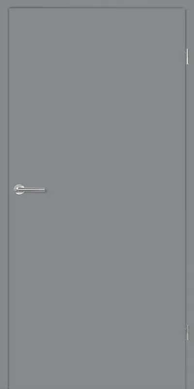 porte fin de chantier à recouvrement  couleur Ral 7037 Gris poussiere Droite