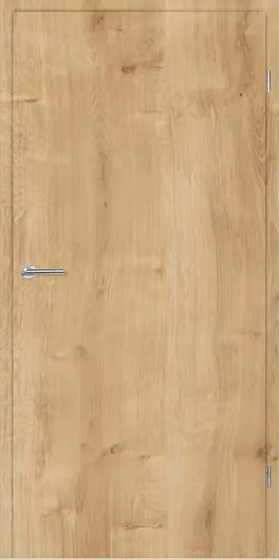 Porte fin de chantier à recouvrement  couleur chene sauvage vertical Droite