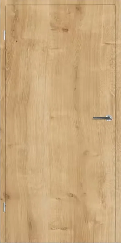 Porte fin de chantier à recouvrement  couleur chene sauvage vertical Gauche