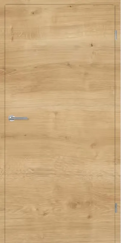 Porte fin de chantier à recouvrement couleur chene  sauvage transversal Droite