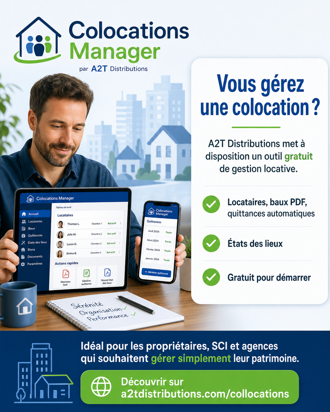Collocation Manager : gérez votre bien en colocation gratuitement depuis la Bretagne