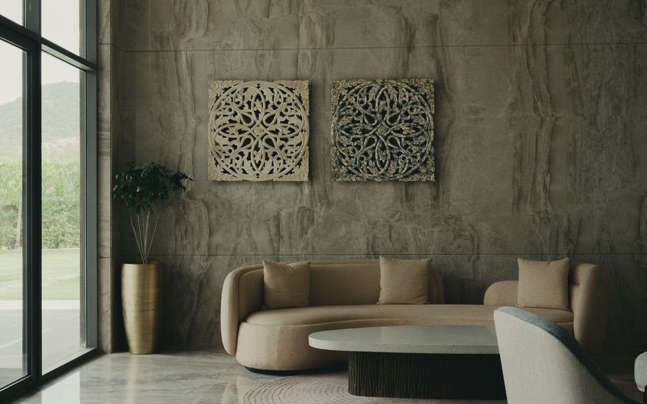 Panneau mural décoratif intérieur extérieur : guide des collections A2T (bambou, marbre, travertin) en Bretagne